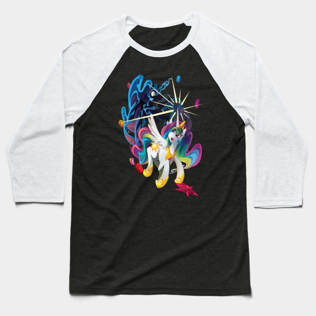 Nightmare Moon and Celestia Baseball T-Shirt by Cenit